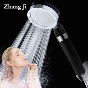 Zhangji 9.3 cm Black big panel Adjustable Filter Shower Head Water saving High Pressure with Stop Switch Skin Care Shower H1209