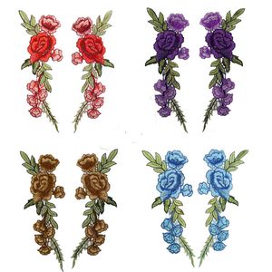 Venda DIY Roupas Patch 1 Par para jeans Badges Bag Sew on bordado artesanato adesivo Rose flor roupas acessórios applique