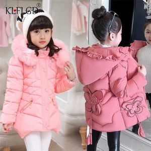 Dziewczyny Odzieżowe Płaszcze Dla Dzieci do Ciepłych Kurtki na wiosnę Jesień Kids Solid Hoodie Coat Cute 'Long Coat 211203