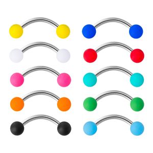 2pcs Acrylic 3mm Ball Eyebrow Piercing Curved Barbell Banana Ring Lip Snug Daith Helix Rook Earring Cartilage Tragus Jewelry