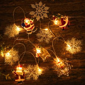LED Luminous Santa Claus Snowflake Elk Light String Choinki Dekoracji Wisiorek Strip Party Ing
