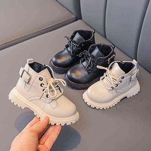 Pojke stövlar för barnskor läderflickor booties baby toddler boot soft sule non-slip walkers Running mode barnskor 211108