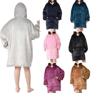Cobertor cobertor sofá wearable tv hoodie macio moda crianças moda quente manga longa mais chapéu de veludo Homewear ponderado