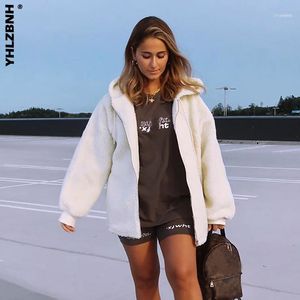 Mulheres de Teddy Casaco de Inverno Quente Longa Manga Com Zíper Faca Com Capuz Jaqueta Fluffy Senhoras Outono Overcoat Outerwear1