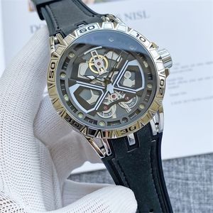 Branded Roger D 46mm Men's Watch Quartz Battery Silica Gel Strap 8 colors Fashion Watches RD0912286Q