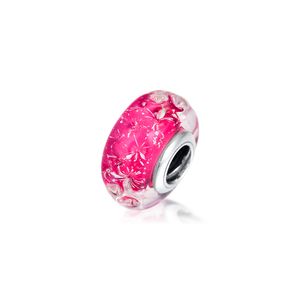 Acsesoris Wit Women Man Wavy Fancy Pink Murano Glass Charm 925 Стерлингового серебра 925 Подходит для серебра 925 Браслеты DIY Beads Q0531