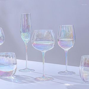 Wholesale stemmed wine glasses for sale - Group buy Wine Glasses Glass Red And White Rainbow Color Long Stem Hand Blown Cocktail For Wedding Anniversary