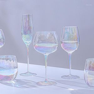 Wholesale stem wine glasses for sale - Group buy Wine Glasses Glass Red And White Rainbow Color Long Stem Hand Blown Cocktail For Wedding Anniversary