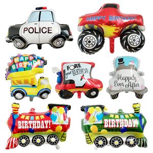 7 stylów Cartoon Transport Car Balon Party Supplies Happy Birthday Aluminium Film Pojazdy Balony Dekoracja