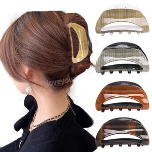 Ladies Acetate Wood Grain Cutout Hair Clips Women's Vintage Shell Clamps Premium Headwear Headband Hair Accessories