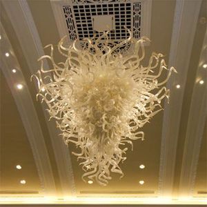 Zeitgenössische hängende Küchenlampen, Hochzeitsdekoration, modisches Design, mundgeblasene Muranoglas-Kristall-Kronleuchter, 81,3 x 121,9 cm, Leuchte