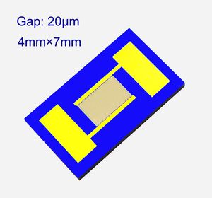 best selling 20um Silicon Substrate Interdigitated Electrodes IDE Interdigital Capacitor High Precision Sensor Chip Sputter MEMS (4mm-7mm)