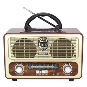 M-111BT Retro BT Portable Speaker with FM/AM/SW Radio Support USB TF Card MP3 Player Loudspeaker FM Semiconductor Soundbox for Elder