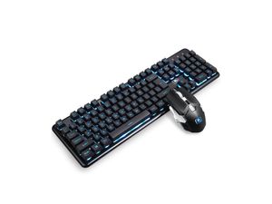 Rechargeable 2.4G Wireless Keyboard and Mouse Combo Mechanical Feel Backlit Gaming Keyboard & Mouse for Laptop Computer and Mac
