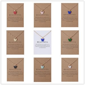 Корейский акриловый милый бабочка кулон ожерелье для женщин сладкое животное выступление ожерелье ювелирные изделия с подарки карты