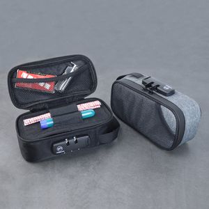 Borsa portaoggetti a prova di odore di fumo Firedog con lucchetto a combinazione Grande organizer per contenitori foderato in carbonio per custodia per tabacco 91 W2