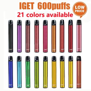 Original Iget Shion Pod jetable e Dispositif de cigarette Pod Starter Kit 2.4ml Cartouche 600 Puffs Vape Pen Multi couleurs Vaporisateur