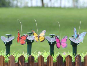 144set Solar Humming Bird Garden Decoration Funny Toy Flying Birds Butterflies Fluttering Vibration Toys Solar-Power Dancing Fly Butterfly DHL Delivery