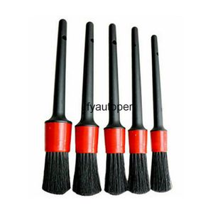 5PCS Car Detailing Brushes Cleaning Brush Set for Wheels Tire Interior Exterior Leather Air Vents Kit Tool