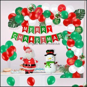 Forniture per feste festive Gardenred Tema verde Lattice Ghirlanda Bandiera e set di palloncini Buon Natale Decorazioni per la casa Natale Drop Delivery 20