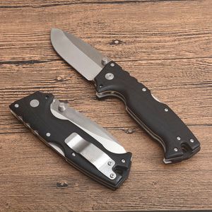 Fast shipping AD-10 Tactical Folding Knife S35VN Drop Point Satin Blade Black G10 + Stainless Steel Sheet Handle With Retail Box
