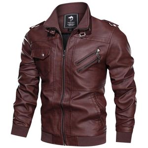 Men s Fur Faux Mens Leather Jackets Motorcycle Stand Collar Zipper Pockets Male US Size PU Coats Biker Fashion Outerwear S XL