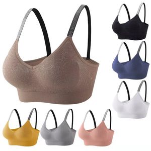 Sport Bras Kvinnor Fitness Toppar Yoga Bra Solid Snabbtorkad Polded Seamless Gym Crop Top Push Up Sport Bra 2054 Y2