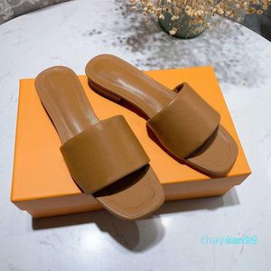 2022 Toppkvalitet Kvinna Flat Slippers Lido Sandals Square Toe High Heels Open Toe Woven Designer