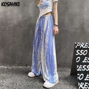 Kosahiki casual harajuku streetwear sweatpants corredores mulheres largo perna calças primavera vintage solto sportswear calças feminina q0801