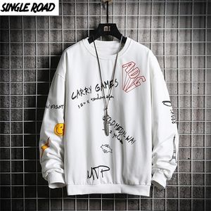 Crewneck Singleroad Sweatshirt Spring Haruku Japanese Streetwear Hip Hop White Hoodie Men hoodies Sweatshirts Male 201020 S S S s