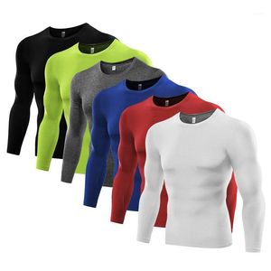 Çalışan Formalar Mens Sıkıştırma Temel Katman Üst Uzun Kollu Tayt Spor T-Shirt CY11