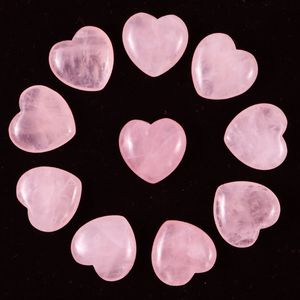 Moda Cristallo naturale Pietra semipreziosa 20mm cuore amore Quarzo rosa Cristallo Minerale Pietra preziosa Reiki Gioielli Decorazione della casa