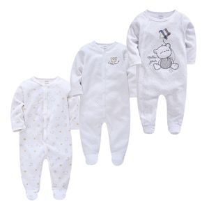 100% algodão 3 pcs roupas bebe de bebé menino menino pijamas bebe algodão respirável macio ropa bebe recém-nascido dormentes bebê pjasmas 210226