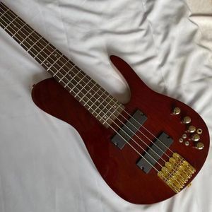 Custom Grand Neck Through Body Maple with Elm 5 Strings Bass Guitar Gold Hardware