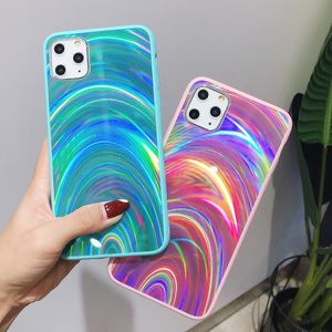 3D Rainbow Glitter Cases para iPhone 12 Mini 11 Pro Max Samsung S20 Plus Ultra S10 Nota 10 20 A10 A71 A51 J6 J8 A11 M30S M21 J4 A7 A6 A20S