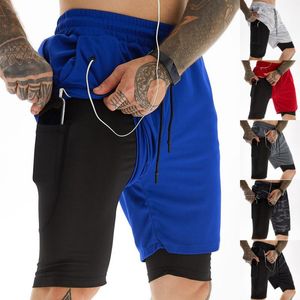 Pantaloncini da corsa Per uomo 2 in 1 Uomo Doppio strato Maglia Asciugatura rapida Fitness Allenamento in palestra Sport Allenamento Jogging Estate