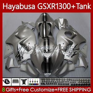 OEM Glansig Silvery Body + Tank för Suzuki Hayabusa GSXR 1300CC GSXR-1300 1300 CC 1996 2007 74NO.20 GSX-R1300 GSXR1300 96 97 98 99 00 01 GSX R1300 02 03 04 05 06 07 Fairing Kit