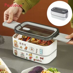 Lunch Box Thermal Food Container Bento Box Microwave Safe Lunchbox School Child Food Storage Kid's Lunch Box z komorami 210925