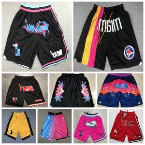 Męskie zszyte Just Don Baskets Shorts Heat14 Tyler Herro Jimmy Butler 22 Dwyane Wade 3 Mitchellness 2021/22 Edition City Sweatpants
