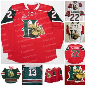 Halifax Mooseheads Hockey Jersey 13 Nico Hischier 22 Nathan Kinnon 23 Landon Miron 21 Brady James 91 Elliot Desnoyers 6 Markus Vidicek 20 Justin Barron