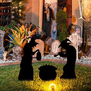 Parti Silueti toptan satış-Parti dekorasyon cadılar bayramı cadı siyah göz alıcı siluet duvar tatil DIY süslemeleri bahçe dekor için