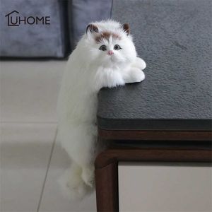 Cute Plush Cat Art Ornaments Figurine Home Desk TV Hanging Toys Simulation Figure Statue Decor Crafts Gifts 211101