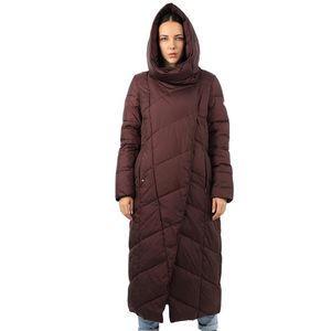 Cotton Women's Down Jacket Long Parka Outwear North With Hood Warm Puffer Quilted Coat Face Female Office Lady 19-120 210923