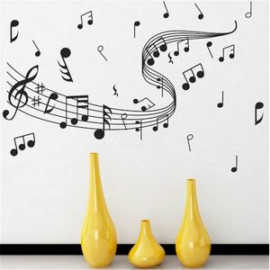 Wall Stickers Removable Music Notes Notation Band Sticker Peel PVC Mural Wallpaper Poster Dance Room Decal Home Art Decor