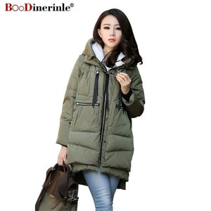 Duży rozmiar M-5XL Winter Winter Winter Cotton Coat Army Green Zipper Duża Kurtka Kieszonkowa Kobieta Zagęścić Ciepłe Z Kapturem Znosić Parki My169 210819