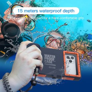 15 meter Vattentät dykning Telefonväska Professionell vattenbeständighet Skyddskal för iPhone Mini Pro Max XR XS S Plus