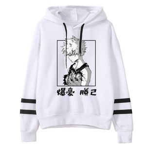 Homens Mulheres Meu Boku Sem Herói Academia Katsuki Bakugou Pullovers 90s Anime Hoody Streetwear Tops Y0803