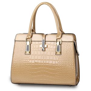 HBP Totes Väska Vintage PU Läder Handväskor Purses Kvinnor Alligator Axelbags Handväska Purse Beige