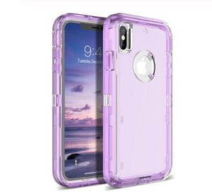 3in1 Transparent Phone Cases For iPhone 13 11 12 PRO MAX 13mini 12mini XS XR 7 8 Plus Defender Phone Case Exposed logo Hybrid Robot Shockproof Bumper Heavy Duty