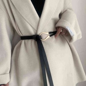 Designer bälten för kvinnor högkvalitativ mjuk pus läder midja korsett bälte damer klänning kappa tröja dekorativa knutna midjeband g220301